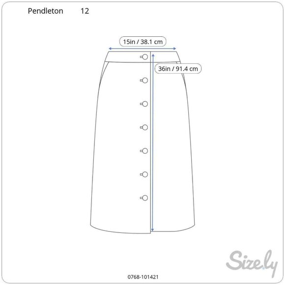 Pendleton Wrap Midi Skirt Womens 12 Navy Blue Tartan Wool Embroidered Detailing - Picture 10 of 10